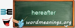 WordMeaning blackboard for hereafter